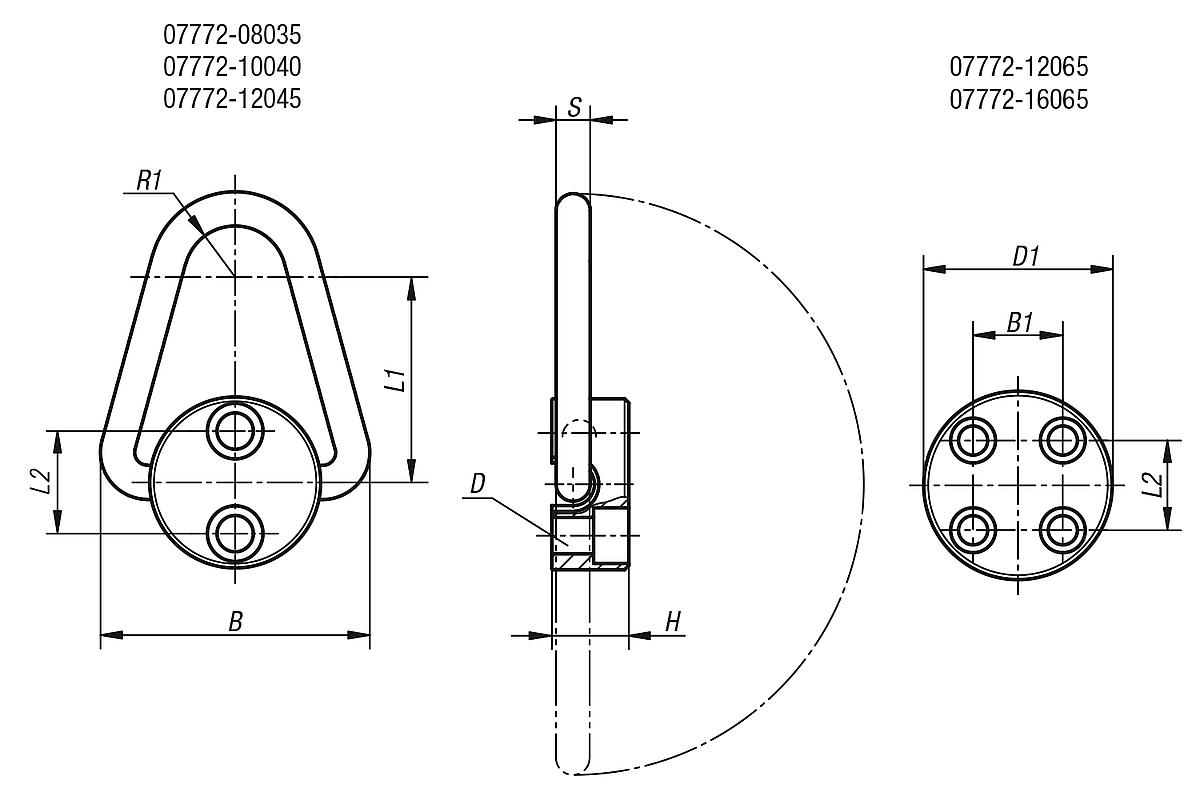 Norelem 07772-08035 LASTBÜGEL FÜR SCHRAUBE M8X35 - NLM 07772 Lastbuegel - Massblatt