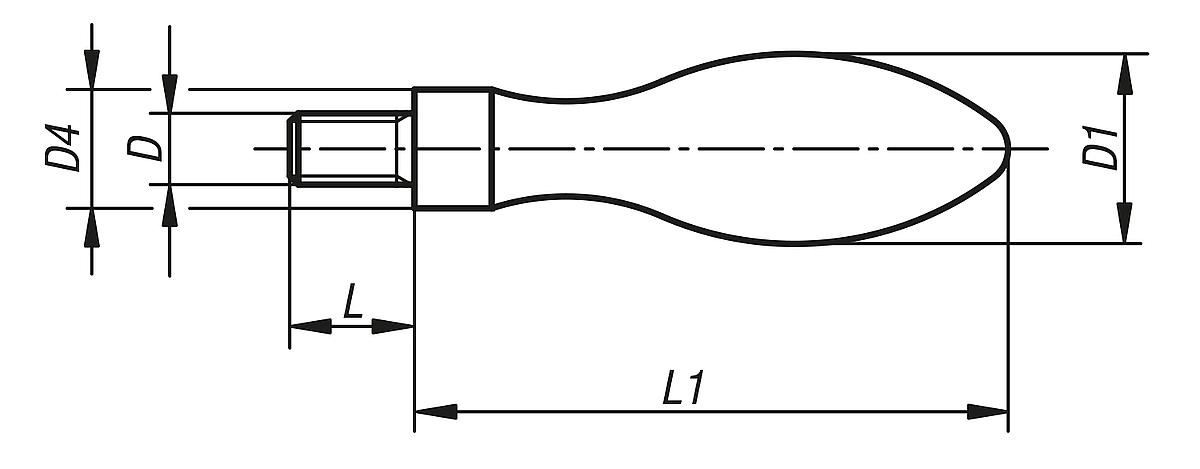 Norelem 06290-216 FESTER BALLENGRIFF, STAHL, FORM E, D1=16 - NLM 06290-E Feste Ballengriffe aus Stahl aehnlich DIN 39 - Form E - Massblatt