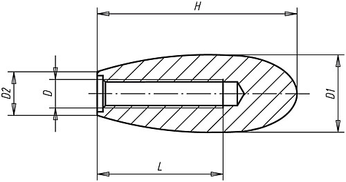 Norelem 06252-050 OVALKNOPF  M5, - Norelem 06252 Ovalknoepfe