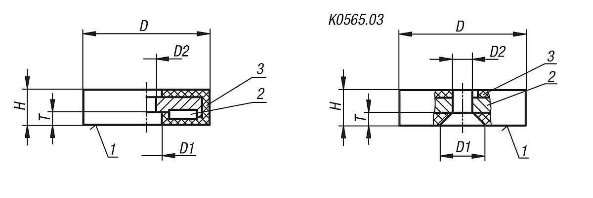 Norelem 09118-04 FLACHGREIFER MIT BOHRUNG AUS NEODYM, MIT GUMMISCHUTZMANTEL - NLM 09118 Flachgreifer mit Bohrung  aus NdFeB - mit Gummischutzmantel - Massblatt