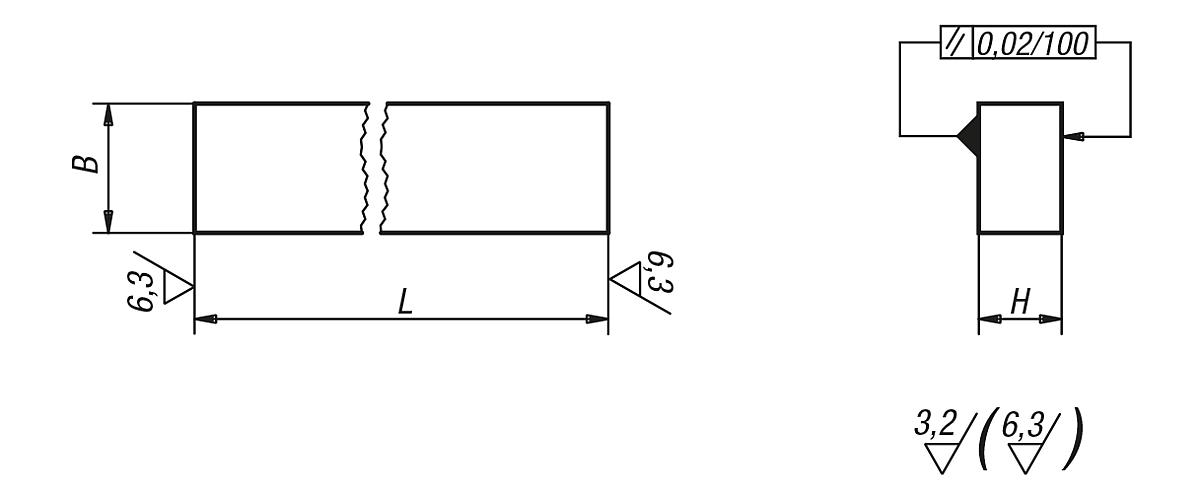 Norelem 01160-08X300 LEISTE GG, B=125, H=80, L=300 - NLM 01160 Leisten allseitig bearbeitet Grauguss und Aluminium - Massblatt