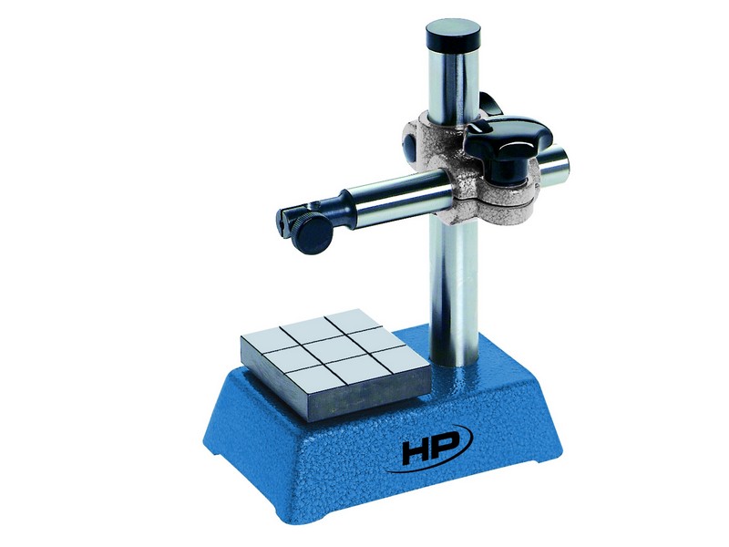 Helios Preisser, 0770205  Kleinmesstisch  mit verstellbarem Querarm: 150 mm Messhöhe, Ausladung 135 mm, Säule ø 28 mm, Querarm ø 20 mm, Tischfläche 98 x 115 mm - Helios Preisser 0770 Kleinmesstisch