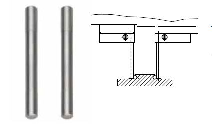 Helios Preisser, 0741180  Zylindrische Messeinsätze (Paar)  52 mm Länge - Helios Preisser - 0741 Zylindrische Messeinsaetze -Paar-