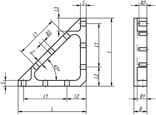 Norelem 21190-08 MONTAGE WINKEL, - Norelem 21190 Montage Winkel