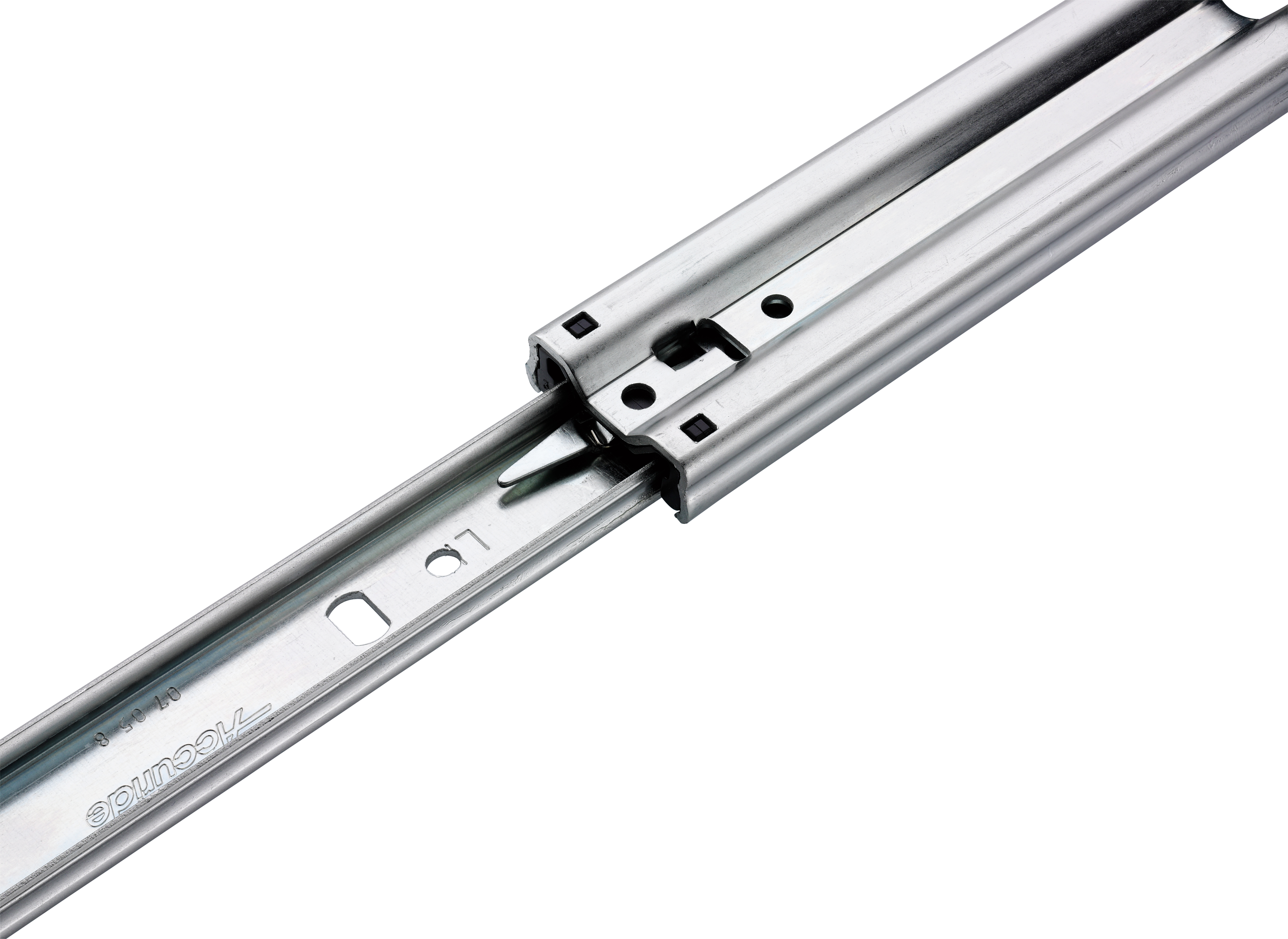 Accuride DZ3607-0012-2 Teleskopschienen 100% Vollauszug, 19,1x53,1, SL 305, TL 305, 90kg, hell verzinkt - 3607 Teleskopschiene Profil - fuer hohe Belastung Frontschnell Trennung