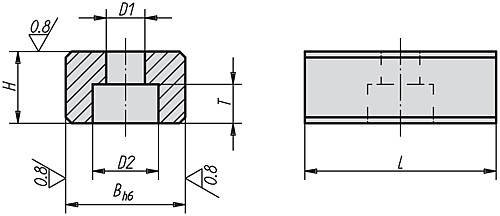 Kipp K0864.10 FLACHER NUTENSTEIN, B=10H6 - KIPP K0864 Flache Nutensteine