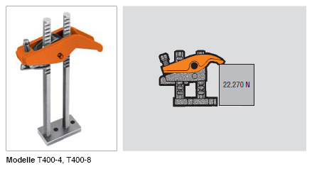 Leschhorn T400-4 Schnell-Spannklaue CARVER Haltekraft 16000N - 36300N, Spannhöhe 25mm - 100mm - T400 Schnell-Spannklaue CARVER