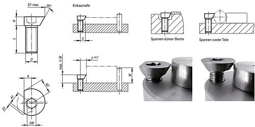 Kipp K0024.04012 SPIRAL EXZENTER SPANNSCHRAUBE M4, !! AUSLAUFMODELL !! - KIPP K0024 Spiral Exzenter Spannschrauben