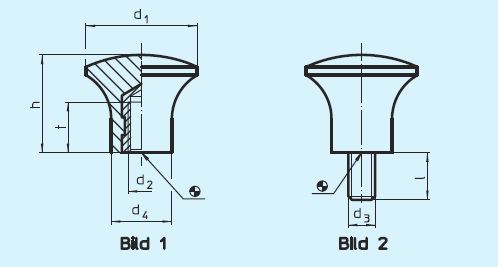 Halder 24540.0017 Pilzgriff Ø 17 x M 5 mit Innengewinde - EH 24540 Pilzgriffe