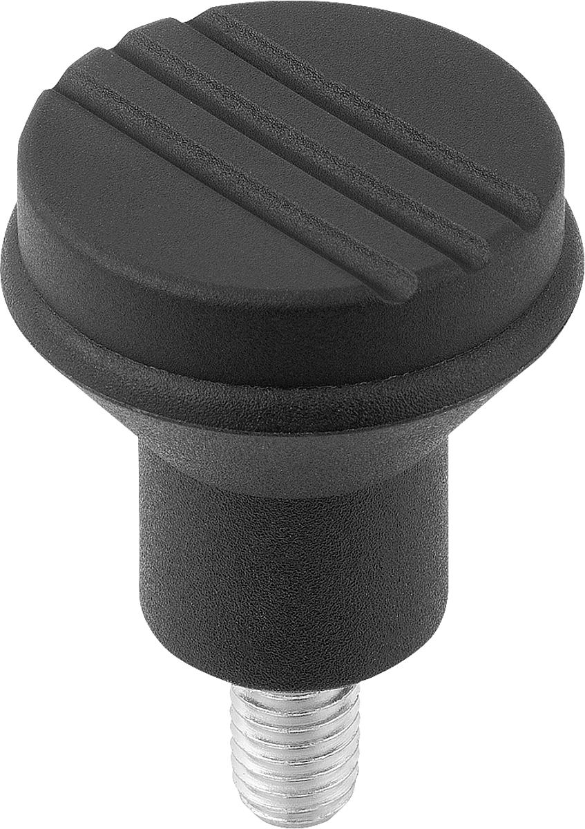 Norelem 06242-06X15 NOVO.GRIP PILZKNOPF GR.2  M6X15, DECKEL SCHWARZGRAU - 06242-06X15 NOVO-GRIP PILZKNOPF GR-2  M6X15 - DECKEL SCHWARZGRAU