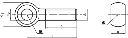 Halder 22980.0125 Augenschraube DIN 444, Form B,  Güte 8,8, PräzisionsAusführung  M 12 x 80 - Augenschrauben Augenschraube DIN 444 - Form B - Praezisionsausfuehrung - M 8 x 60