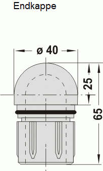 Leschhorn U2-40.500.37   Rohrgriffserie A 500,  Schenkel schwarz, Rohr Edelstahl Griff aus Einzelelementen, komplett montiert - Leschhorn U2 Hochbelastbare Rohrgriffserie - Zeichnung Endkappe