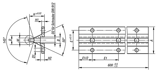 Norelem 21565-12375X0600 WELLENUNTERSTÜTZUNG, - Norelem 21565 Wellenunterstuetzungen