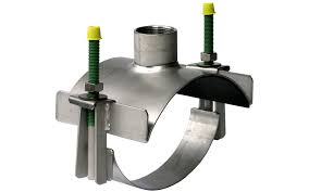 Leschhorn EAS 088-110-11/4"-150-IG-NBR-A2 Edelstahl Anbohrsattel zweiteilig, Ø 088-110 mm, Anschlussstutzen 11/4" Innengewinde, Dichtung NBR, Material A2 - Edelstahl Anbohrsattel - EAS mit Abgang Innengewinde