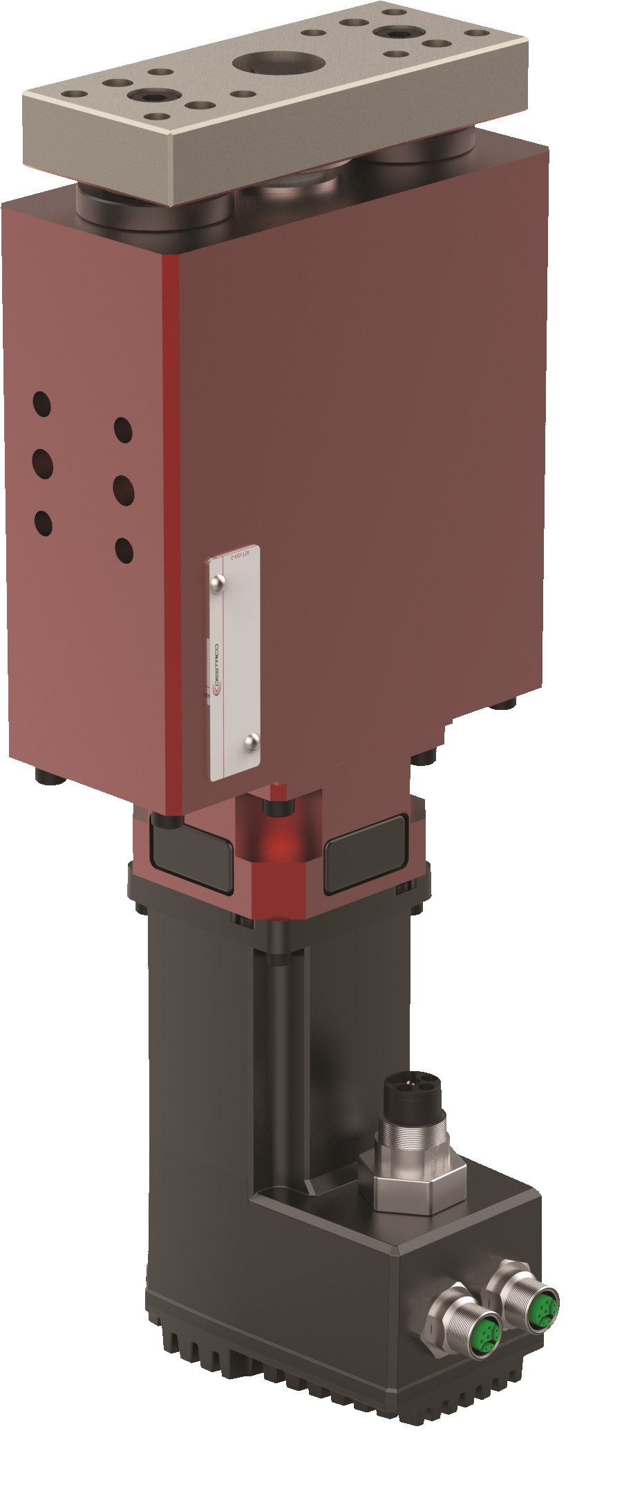 DESTACO 95W-103011060 Elektrische Schlitten-/Hubeinheit 95W, 0–60 mm Hub, Montageplatte Standard, Motoranschluss links, Servo-Antrieb 400V dezentral - DESTACO 95W Serie–Elektrische-Schlitten-Hubeinheit-48V-Motor-02