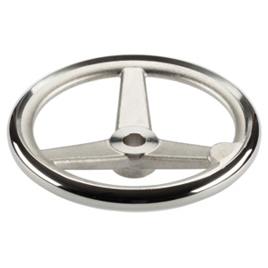 Halder 24591.0420 Handrad ähnlich DIN 950 rostfreier Stahl A4 Ø 160 x Ø 14, ohne Nut mit festem Griff, Form B-F/G (alt:F4) - Handraeder Handrad aehnlich DIN 950 - rostfreier Stahl A4