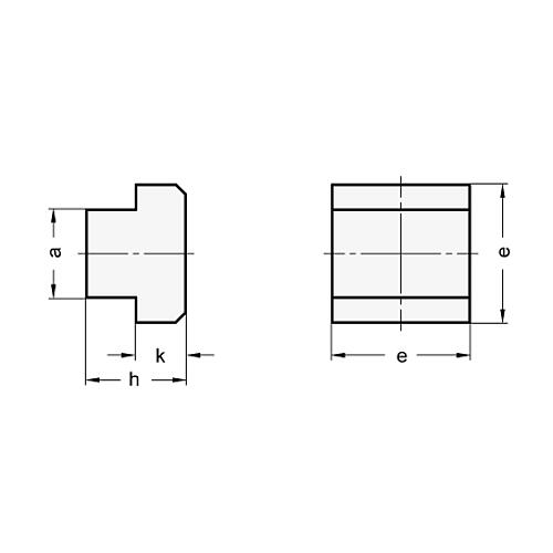 Ganter 508-10-NI EDELSTAHL MUTTER FÜR T NUTE, OHNE GEWINDE - DIN 508 Edelstahl Muttern fuer T Nuten - ohne Gewinde-Skizze
