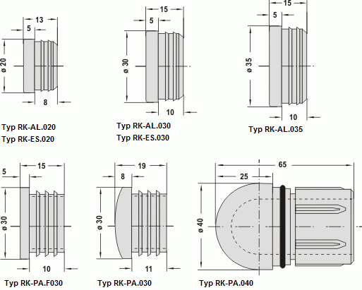 Leschhorn RK-ES-020-31  Rohrkappe feingedreht, Ø 20 x 2 mm, Edelstahl - Zeichnung RK Rohrkappen