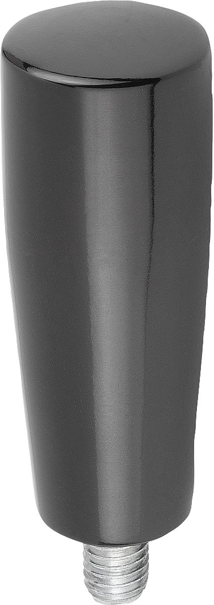 Kipp K0172.306 KONUSGRIFF FESTSTEHEND GR.1 M06X18, D1=17, FORM:F, DUROPLAST SCHWARZ, HOCHGLANZPOLIERT - K0172-306 KONUSGRIFF FESTSTEHEND GR 1 M06X18 -D1 17 -FORM F -DUROPLAST SCHWARZ -HOCHGLANZPOLIERT