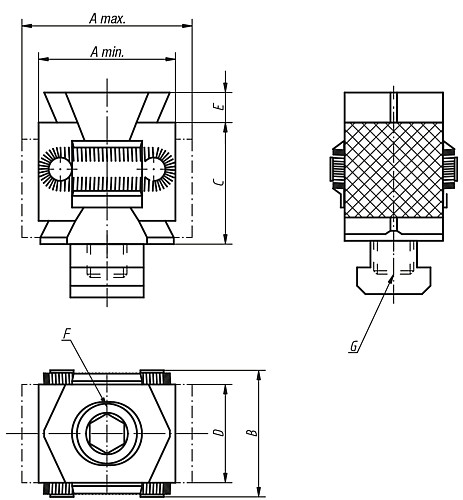 Norelem 04527-12 KEILSPANNSEGMENT FORM B, MIT ZYLINDERSCHRAUBE M12X60 - Norelem 04527 Keil Spannsegmente Form B
