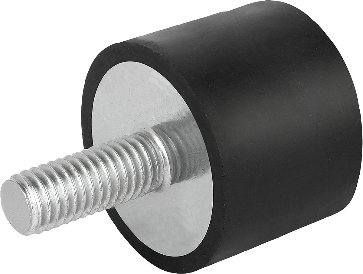 Norelem 26107-10005057 GUMMI METALL PUFFER TYP DS, D=100, H=50 - 26107-10005057 GUMMI METALL PUFFER TYP DS - D 100 - H 50