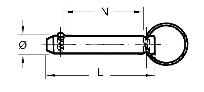 Leschhorn 04171.06x35-NI Edelstahl Steckbolzen, 6x35 mm - Steckbolzen Technische Zeichnung