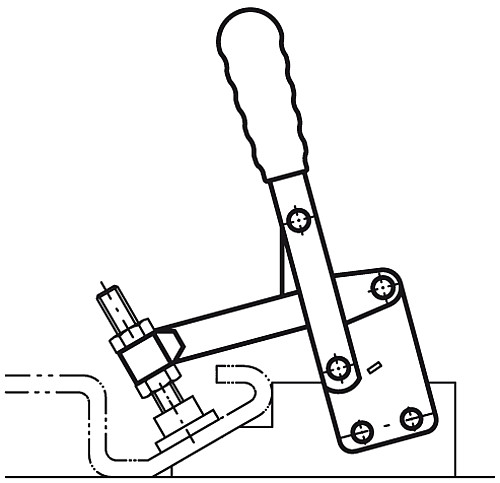 Norelem 05040-081 SCHNELLSPANNER VERTIKAL, MIT GERADEM FUSS, VOLLER SPANNARM M - Norelem 05040 Schnellspanner vertikal mit geradem Fuss und vollem Spannarm