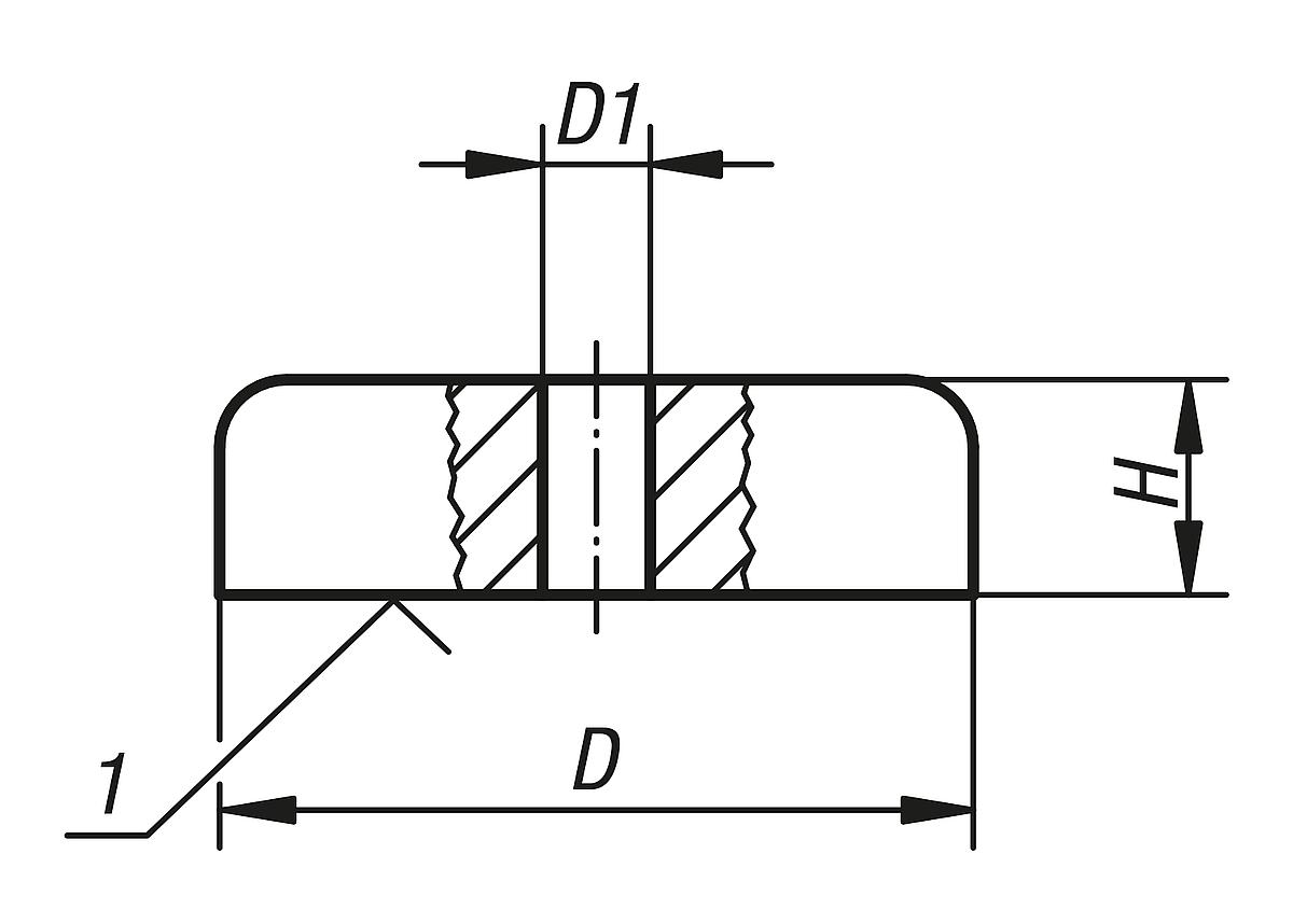 Kipp K0558.01 FLACHTOPF MAGNET D=19, L=8, - K0558 Flachtopf Magnete - Massblatt
