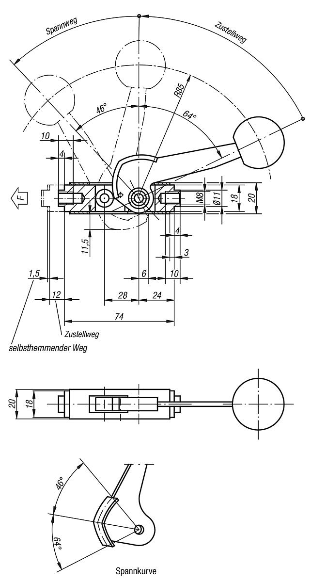 Norelem 04430-01 SPANNELEMENT ARNESS, - NLM 04430 Spannelement arness - Massblatt