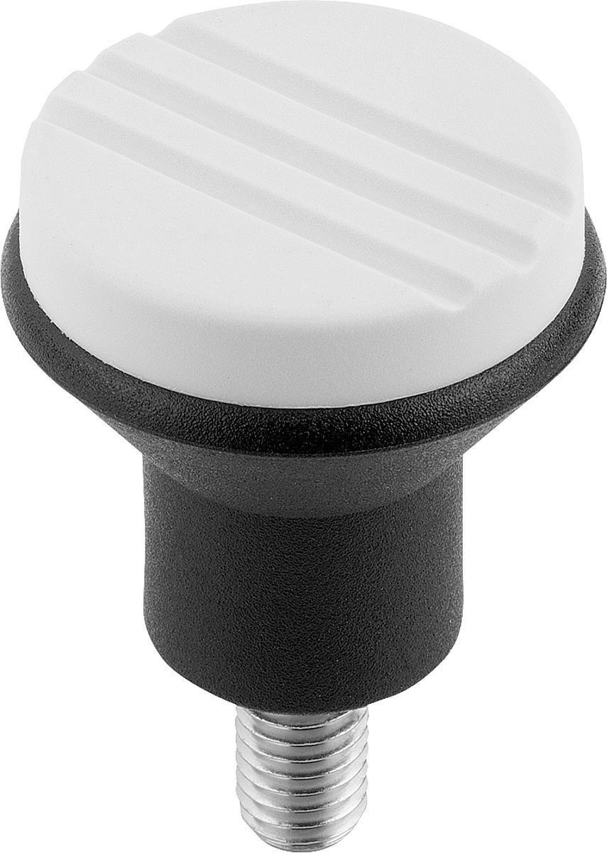 Norelem 06242-0045X10 NOVO.GRIP PILZKNOPF GR.1  M4X10    EDELSTAHL, DECKEL LICHTGRAU - 06242-0045X10 NOVO-GRIP PILZKNOPF GR-1  M4X10    EDELSTAHL - DECKEL LICHTGRAU