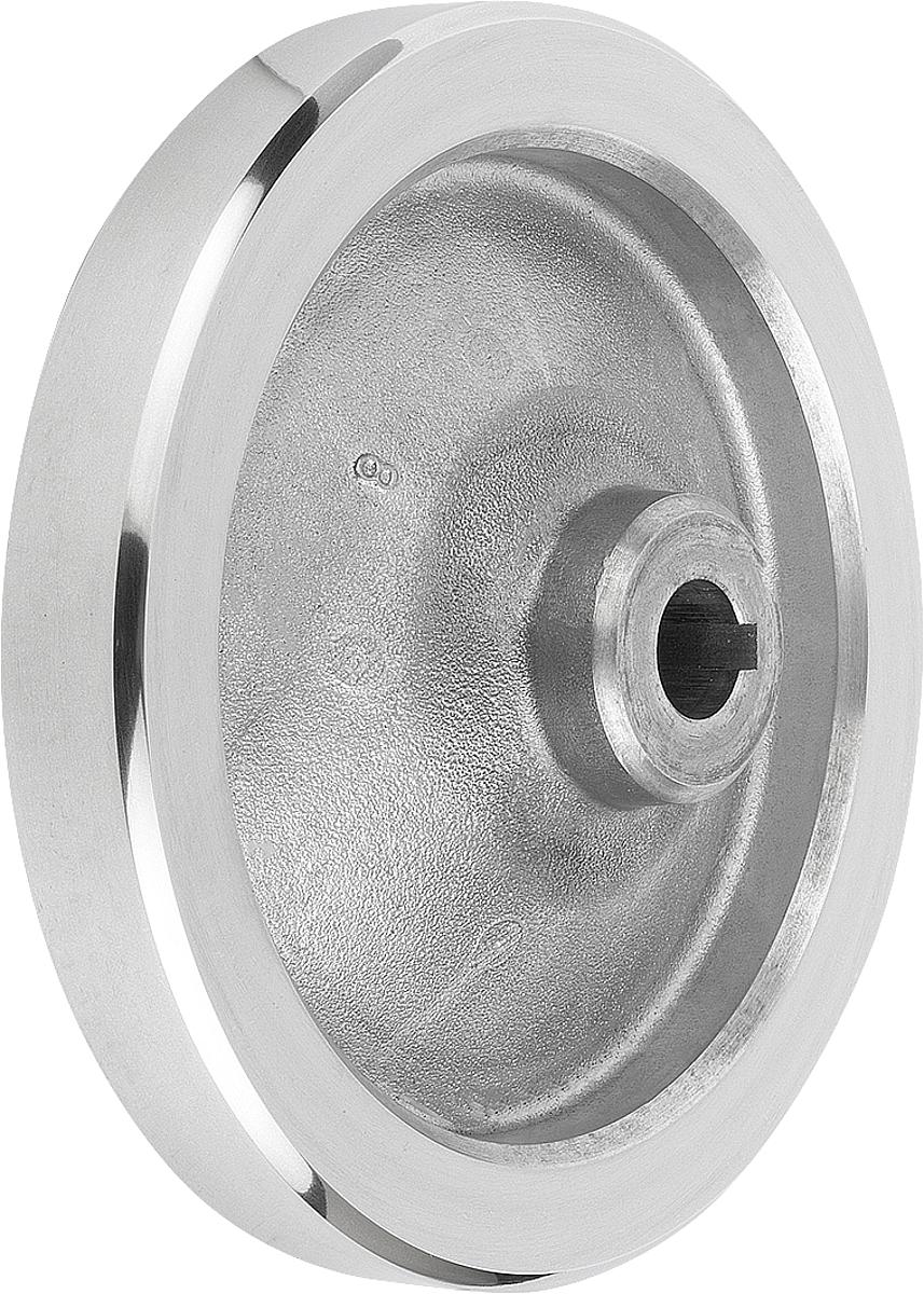 Kipp K0161.1100X10 SCHEIBENHANDRAD ALU, O.GR.M.NUT, D1=100, D2=10 - K0161-1100X10 SCHEIBENHANDRAD ALU - OHNE GRIFF MIT NUT - D1 100 - D2 10