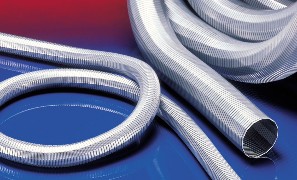 Norres 375-0020-0000-10 Metallschlauch, Saugschlauch (bis +120°C), Innen-Ø 20 mm, Aussen-Ø 24 mm, Biegeradius 90 mm - Norres - 375 - Metallschlauch