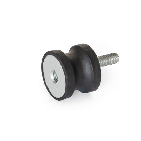 Ganter 356-75-40-60-ES-70 Gummipuffer, Stahl - GN-356-Gummipuffer-Stahl-mit-Innengewinde-Gewindezapfen