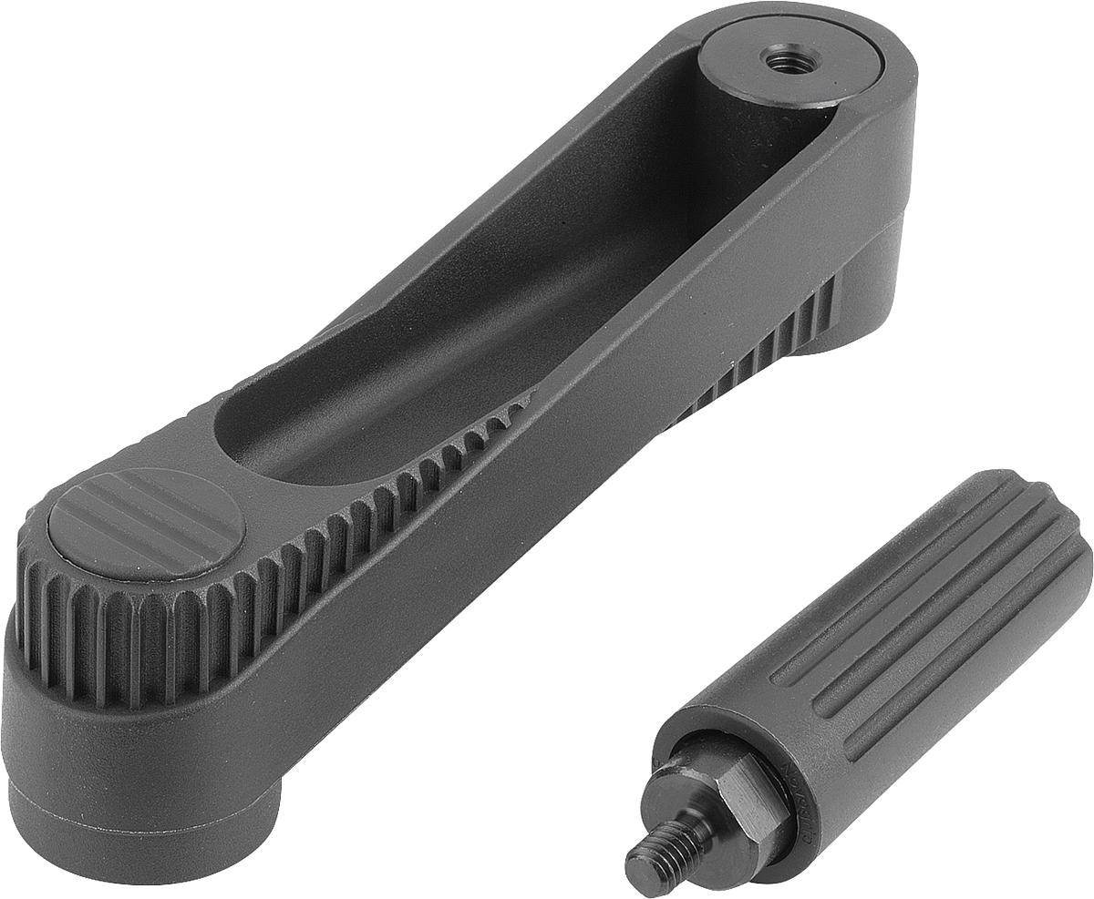 Kipp K0659.4314 NOVO.GRIP HANDKURBEL ZYL.GRIFF DREHBAR, GR.3, A=125, SW 14 - K0659-4314 NOVO GRIP HANDKURBEL ZYLINDERGRIFF DREHBAR - GR 3 - A 125 - SW 14