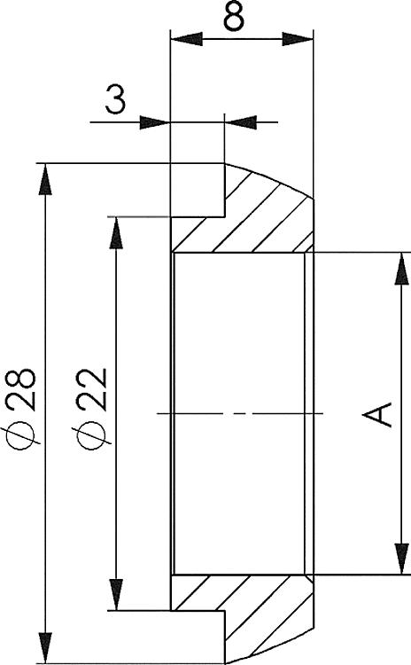 AMF 494-19 Drückerrosetten-Paar, A: 19 - LE 494 Drueckerrosetten-Paar -Skizze
