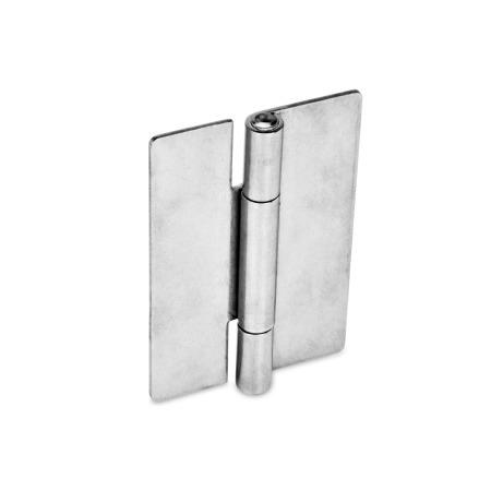 Ganter 136-NISW-60-60-B Blechscharniere, Edelstahl - GN 136 QV-NI Blechscharniere Edelstahl NI blank - vertikal verlaengert - ohne Bohrungen A