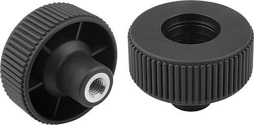 Kipp K0260.1105 NOVO.GRIP RÄNDELRAD  GR.1  FORM D, D=40  M5 - KIPP K0260-D Raendelraeder mit Innengewinde - Form D