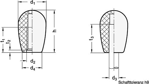 Ganter 719.2-16-B6-RT ELESA SCHALTKNOPF ZUM AUFSCHLAGEN, ROT - GN-719-2-Schaltknoepfe-Kunststoff-glaenzend