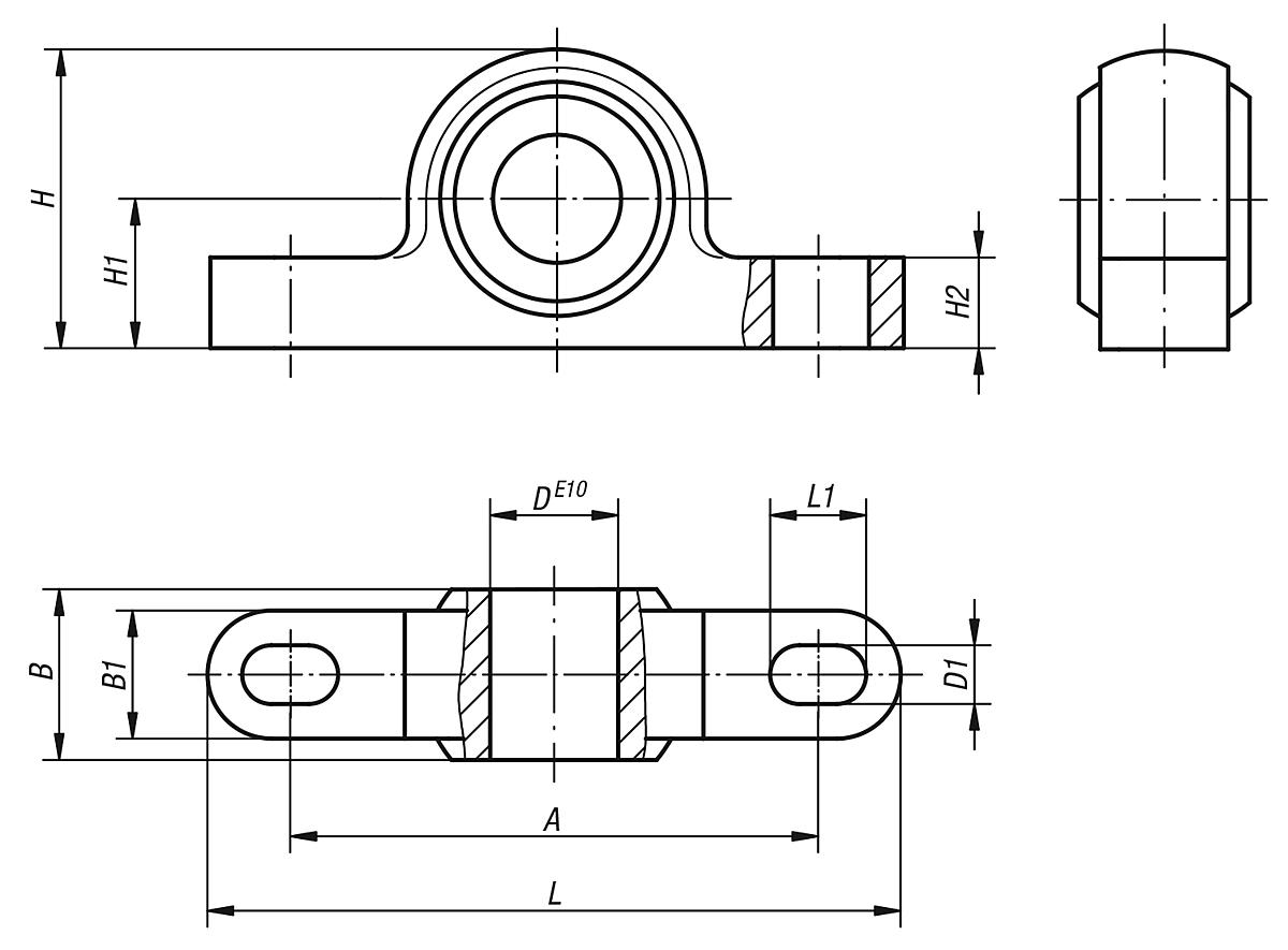 Norelem 23500-16 IGUBAL STEHLAGER, - igubal Stehlager - Massblatt