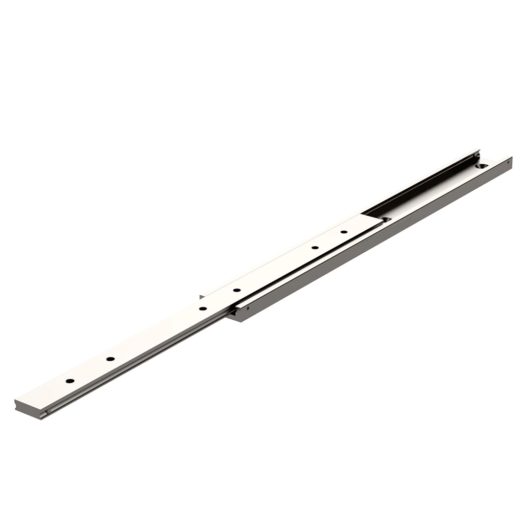 Leschhorn HPD 5017-140-ST Zweiwege Auszug Hochpräzise Schwerlast Teleskopschienen C- Form, Teilauszug in beiden Richtungen (Ohne Durchlaufsperre), Profil 50x17; L= 1400, Gewinde= M8, Lastwert 180Kg,  Stahl C45E+C (1.1191) verzinkt - HPD5017-140-ST Schwerlast Teleskopschienen C- Form 1400mm 180Kg-2
