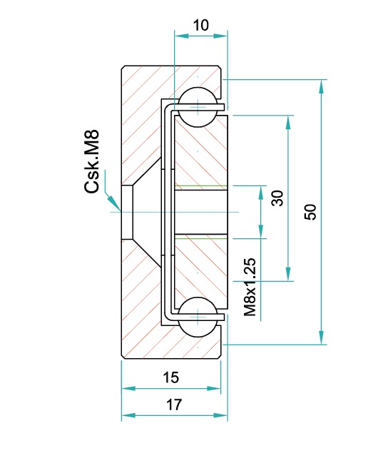 Leschhorn HPL 5017-050-ST Linearführungen mit innenliegendem Verfahrweg, inkl. 1x Wagen, bis 320kg, Mat. Stahl, verzinkt - LE HPL 5017 Linearfuehrungen bis 320kg - Profil 50x17