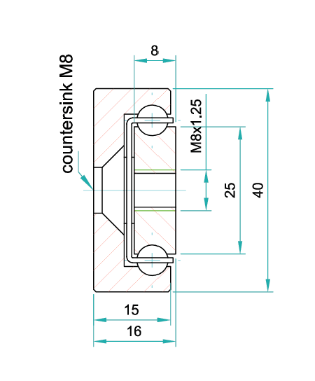Leschhorn HPL 4016-050-ST Linearführungen mit innenliegendem Verfahrweg, inkl. 1x Wagen, bis 240kg, Mat. Stahl, verzinkt - LE HPL 4016 Linearfuehrungen bis 240kg - Profil 40x16