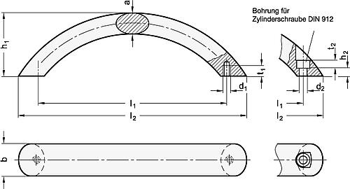 Ganter 565.9-20-160-A-MT Edelstahl Bogengriffe - GN 565-9 Edelstahl Bogengriffe-Abbildung