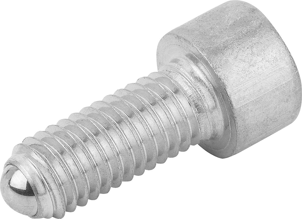 Norelem 07101-11230 KUGELDRUCKSCHRAUBE FORM A     EDELSTAHL, MIT KOPF, D1=M12, L - 07101-11230 KUGELDRUCKSCHRAUBE FORM A     EDELSTAHL - MIT KOPF - D1 M12 - L