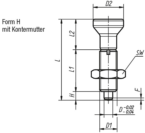 Norelem 03093-002903 ARRETIERBOLZEN GR.9 FORM H    EDELSTAHL, ARRETIERSTIFT GEH R - Norelem 03093-H Arretierbolzen Edelstahl ohne Bund Form H