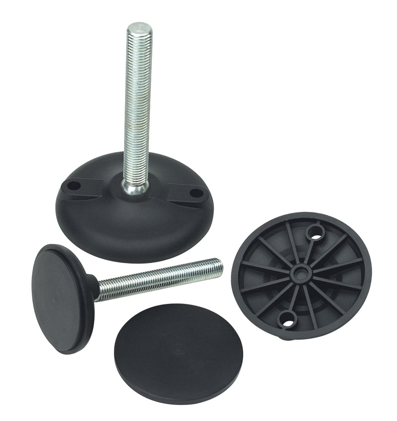 Leschhorn LE P916C Edelstahl Gelenkfüße   D 80; R 12,5; Gewinde d1 M16; Kunststoff PA, schwarz, Schafttyp B - LE P916C Gelenkfuesse - Edelstahl-EcoLine-Abbildung