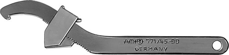 AMF 771-20- 42 Verstellbarer Hakenschlüssel mit Nase, Größe : 20- 42, L: 180, T: 4 - LE 771C 42 Verstellbarer Hakenschluessel mitNase-Abbildung