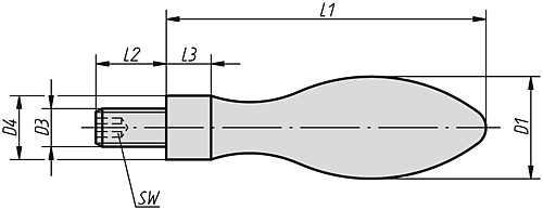 Norelem 06292-0616050 FESTST. BALLENGRIFF, ALUMINIUM, DIN 39, FORM E, D1=16, D3=M6 - Norelem 06292 Ballengriffe feststehend DIN 39 Form E - aus Aluminium