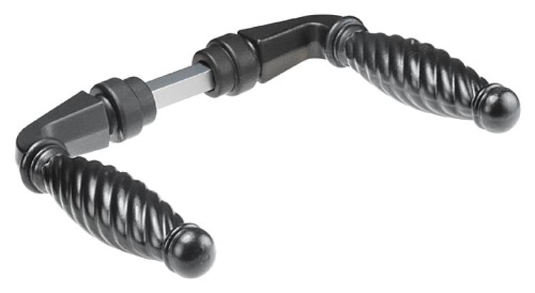 AMF 417GR Türdrücker-Paar, gerade, für Kastenbreite: 30 - 50 mm, Garnitur: Ja, Lochteil: - - LE 417GR Tuerdruecker-Paar - gerade -Abbildung