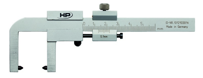 Helios Preisser, 0253300 Bremsscheiben-Prüflehre für Motorräder 0-50 mm Messbereich,30 Schnabellänge - Bremsscheiben Prueflehre